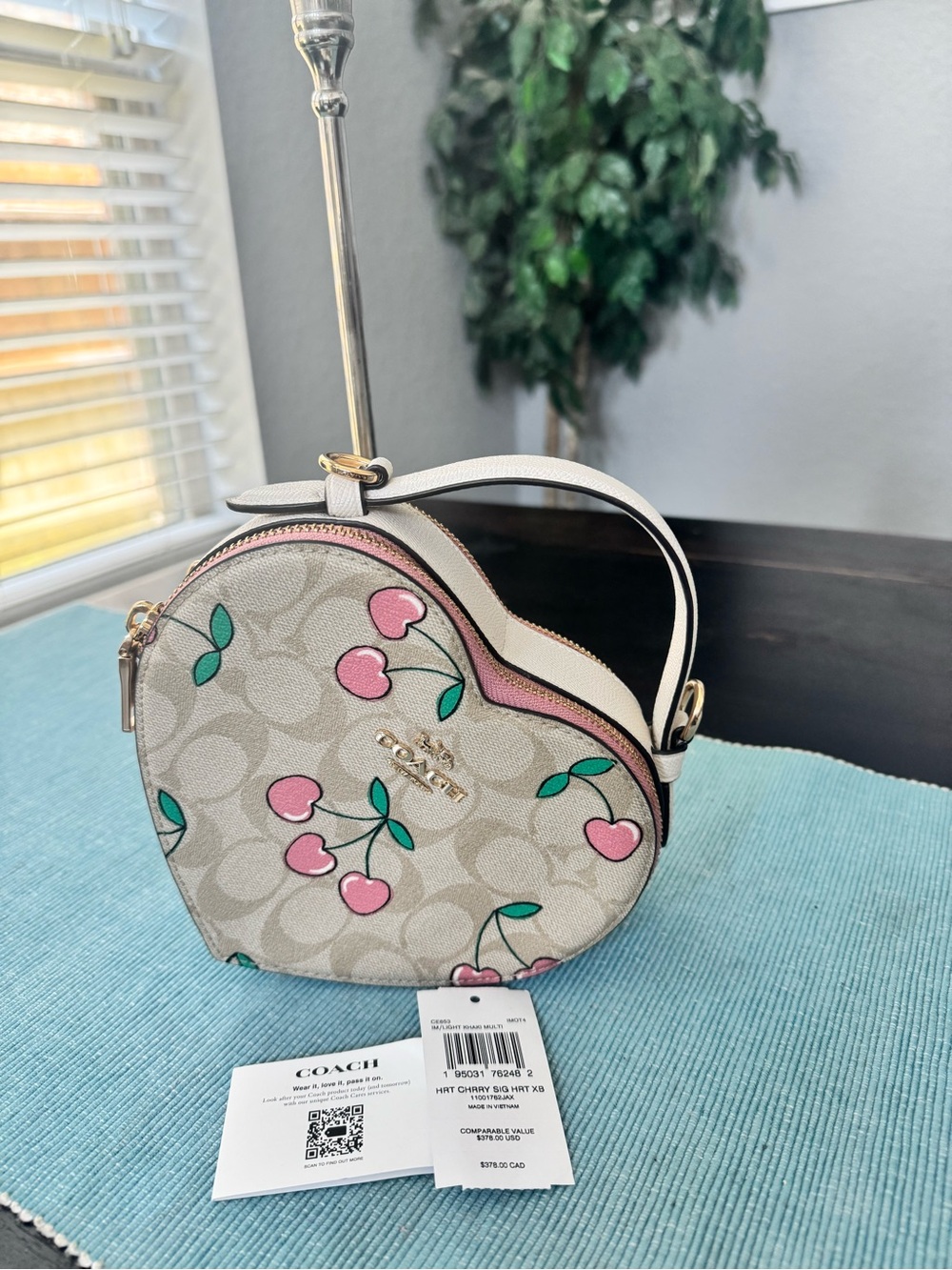 Coach Crossbody Bag In Signature Canvas With Cherry Print